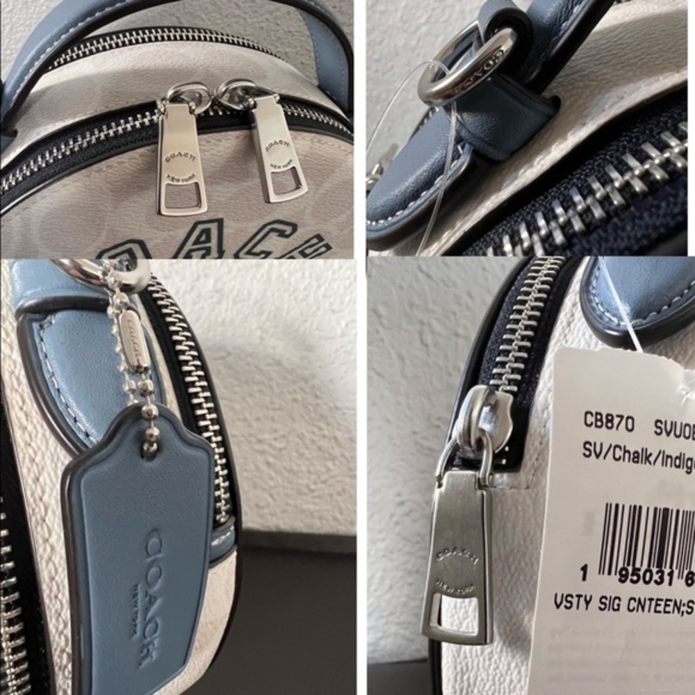 NWT COACH CB870 CANTEEN CROSSBODY IN SIGNATURE‎ CANVAS WITH VARSITY MOTIF - Picture 10 of 13